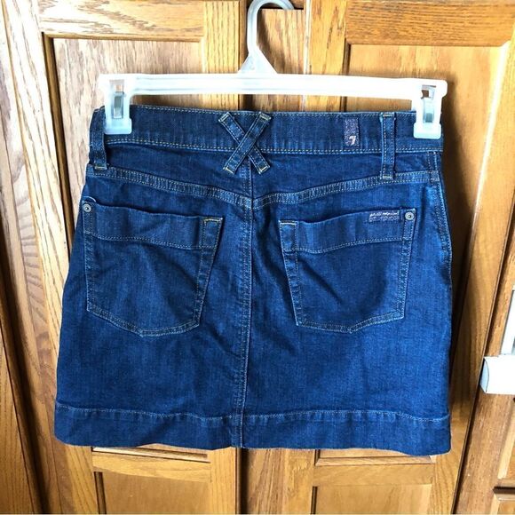 7 For All Mankind Zipper Pockets Denim Mini Skirt Blue - 26 - Picture 5 of 11
